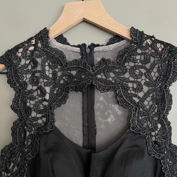 NWT Xscape Lace Taffeta Mermaid Gown Black Size 8‎ Maxi Dress Metallic Elegant - Picture 6 of 16